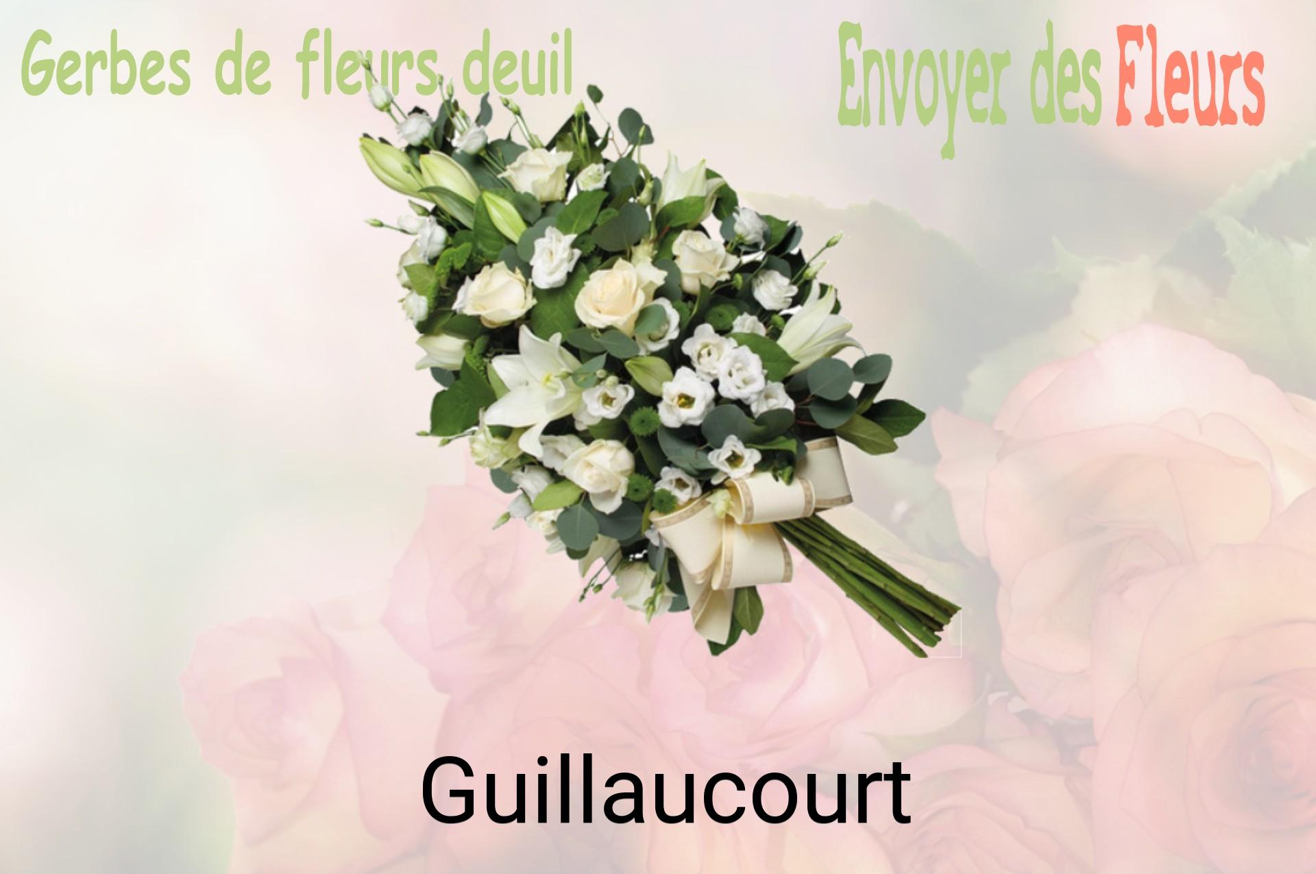 Gerbe de fleurs de deuil livrée à Guillaucourt
